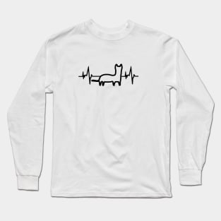 Women girls ermine heartbeat ECG motif Long Sleeve T-Shirt